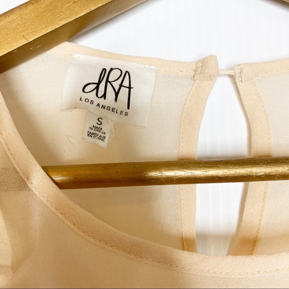 Anthro’s - DRA Cream Sheer Ruffled Blouse - Size S - Picture 6 of 8